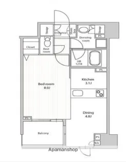 ラクレイス西新【408号室】の間取り