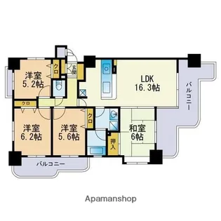 日商岩井レジオン大濠【10階】の間取り