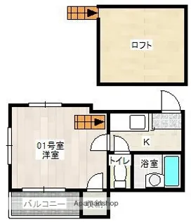 コンパートハウス唐人町【101号室】の間取り