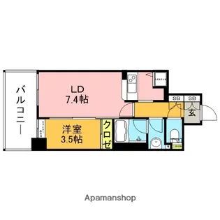 西新テングッドシティ SAVOY【603号室】の間取り
