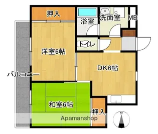 メゾンドールF【405号室】の間取り