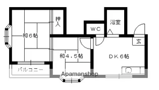 西新パークハイツ【4B号室】の間取り