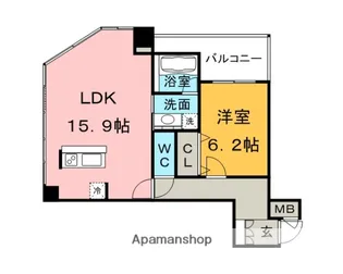 KDXレジデンス大濠ハーバービュータワー【18階】の間取り