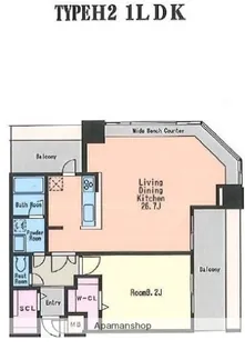 KDXレジデンス大濠ハーバービュータワー【2205号室】の間取り