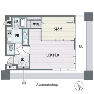 KDXレジデンス大濠ハーバービュータワー【26階】の間取り