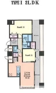 KDXレジデンス大濠ハーバービュータワー【21階】の間取り