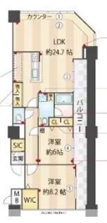 KDXレジデンス大濠ハーバービュータワー【5階】の間取り