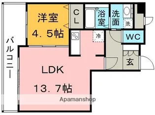 KDXレジデンス大濠ハーバービュータワー【8階】の間取り
