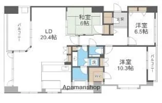 テングッドグラン大濠【5階】の間取り