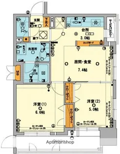 アクタス大手門パークシティ【1101号室】の間取り