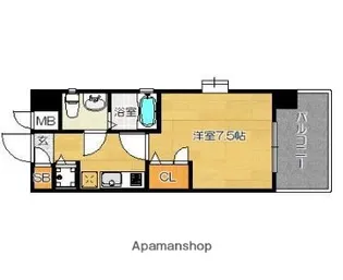 ピュアドームヴィサージュ西公園【1202号室】の間取り