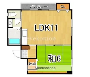 シャルトル大濠【201号室】の間取り