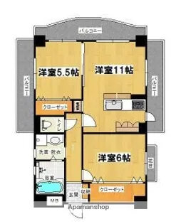 キャメロットリブ【406号室】の間取り