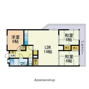 小嶋レジデンス【402号室】の間取り