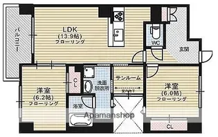 福岡県福岡市中央区荒戸1丁目【マンション】の間取り