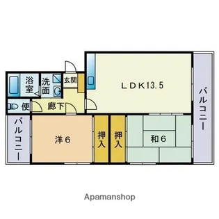 ヤマサキビル【101号室】の間取り