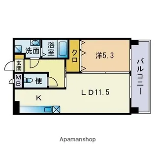 テラッツァ大濠【402号室】の間取り