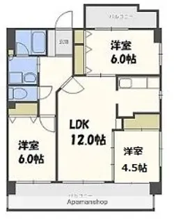 セッテ西新【405号室】の間取り