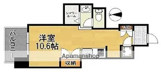 レジディア西新【4階】の間取り