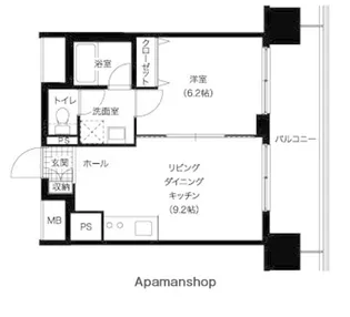 レジディア西新【5階】の間取り