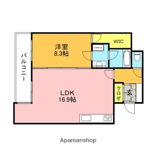 レジディア西新【6階】の間取り