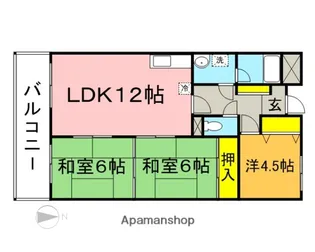 ブラッサム姪浜【6階】の間取り
