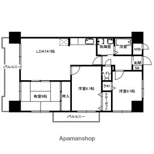 カズ・ガリアーノ【7階】の間取り