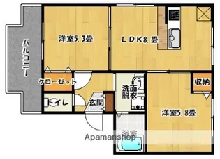 サンラーク次郎丸【102号室】の間取り