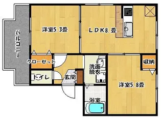 サンラーク次郎丸【102.号室】の間取り