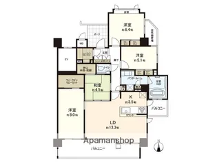 MJR藤崎二丁目【504号室】の間取り