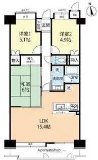 エンゼルマリナコート姪浜弐番館【4階】の間取り