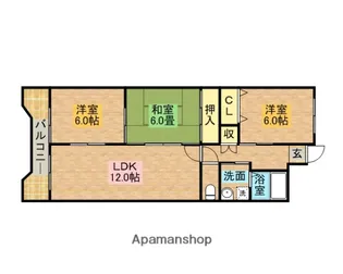 姪浜三和ハイツ【205号室】の間取り