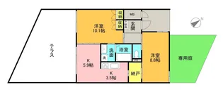 ラクレイス西新レジデンシャルタワー【314号室】の間取り