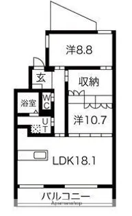 2LDKの間取り画像