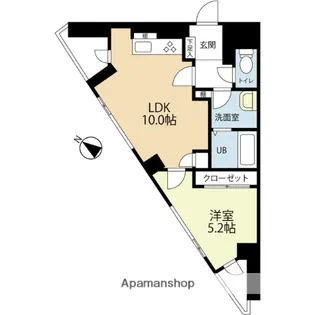 ラクレイス西新レジデンシャルタワー【1010号室】の間取り