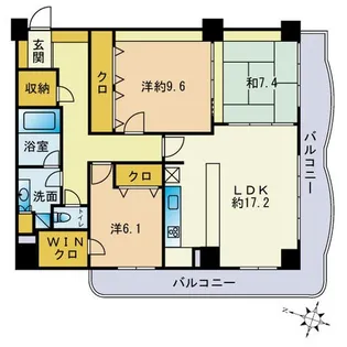 大濠エクセル【501号室】の間取り