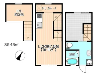 エルモスドームサイド【2号室】の間取り