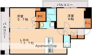 ハイランドスクエア西新【403.号室】の間取り