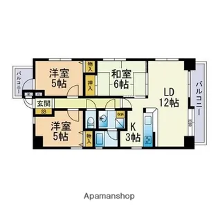 フェリクス西新【1205号室】の間取り