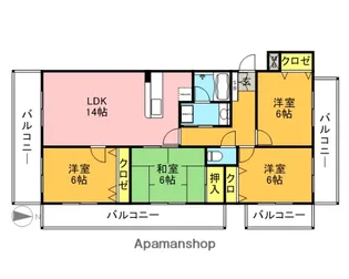 パラシオ荒江【205号室】の間取り