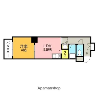 ライオンズマンション西新オレンジ通り【102号室】の間取り