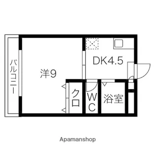 リバーコート西新【3階】の間取り