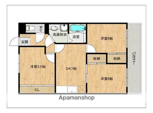 プレジデント白水【2階】の間取り