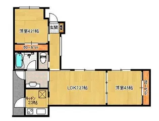 コートスタイル荒江【102号室】の間取り