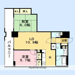 西新テングッドシティ ブリストル【704号室】の間取り