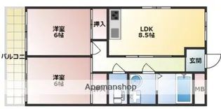 シャンボール藤崎【105号室】の間取り