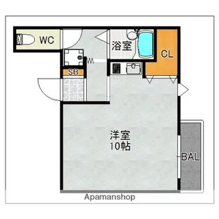 プチメゾン西新ジャスミン館【1階】の間取り