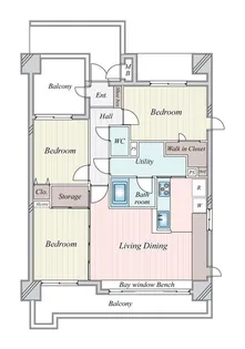 大濠公園シティハウス【2階】の間取り