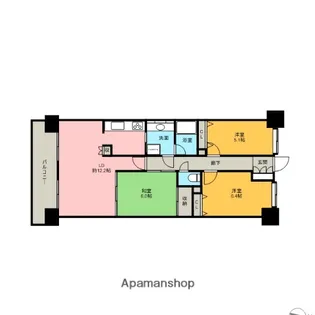 パークハウス姪浜駅前【6階】の間取り