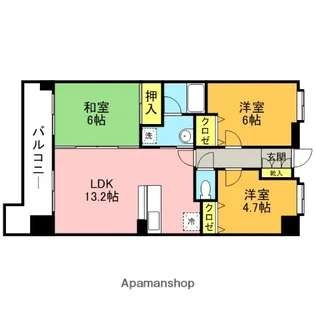 ダイアパレスグランデージ姪浜【706号室】の間取り